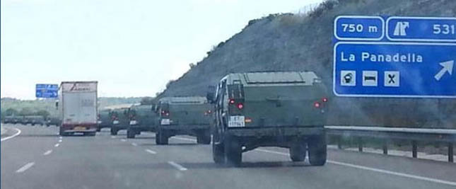 La entrada de 15 vehículos militares en Barcelona ponen en alerta a los ciudadanos de Catalunya